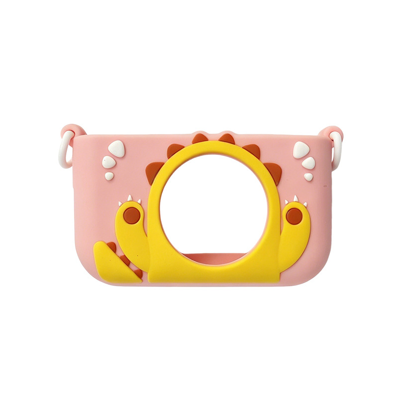 Cámara de niños a través de la cubierta de protección de la pequeña cámara de silicona cubierta de caución de cinturón de colgante mini foto cubierta de goma suave