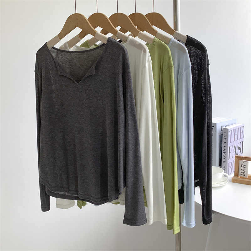 V-Neck Long-Sleeved Sun-Protective Clothing Women's Lazy Style Dancing Clothes Yoga Loose Casual Practice Clothes Top Perspective Blouse Women V-Neck Long-Sleeved Sun-Protective Clothing Women's Lazy Style Dancing Clothes Yoga Loose Casual Practice Clothes Top Perspective Blouse Women