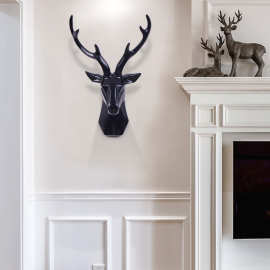 北欧风格鹿头壁挂树脂动物头挂件客厅电视沙发背景墙壁装饰品批发