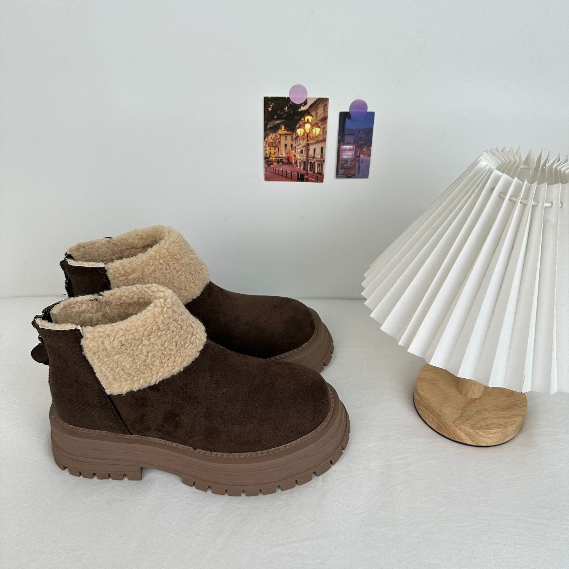 Botas de algodón de mujer botas cortas de invierno 2024 nuevos calentadores Bocken zapatos casuales A9878 image 8
