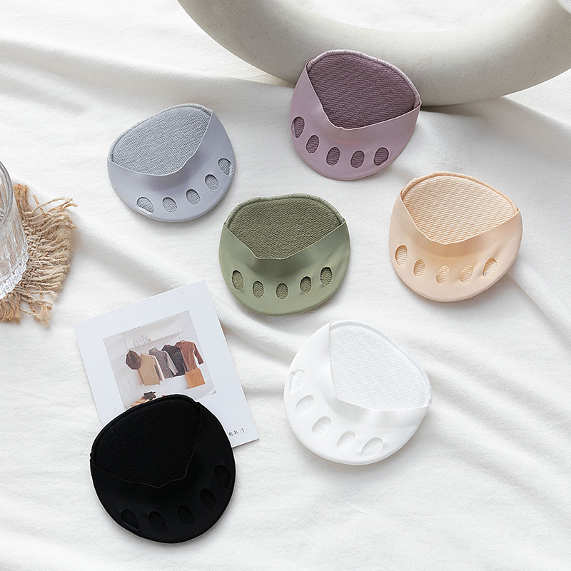 Foot pad Women's forefoot five-finger socks invisible toe half-socks summer ice silk open-toed fish mouth sandals half-size pad