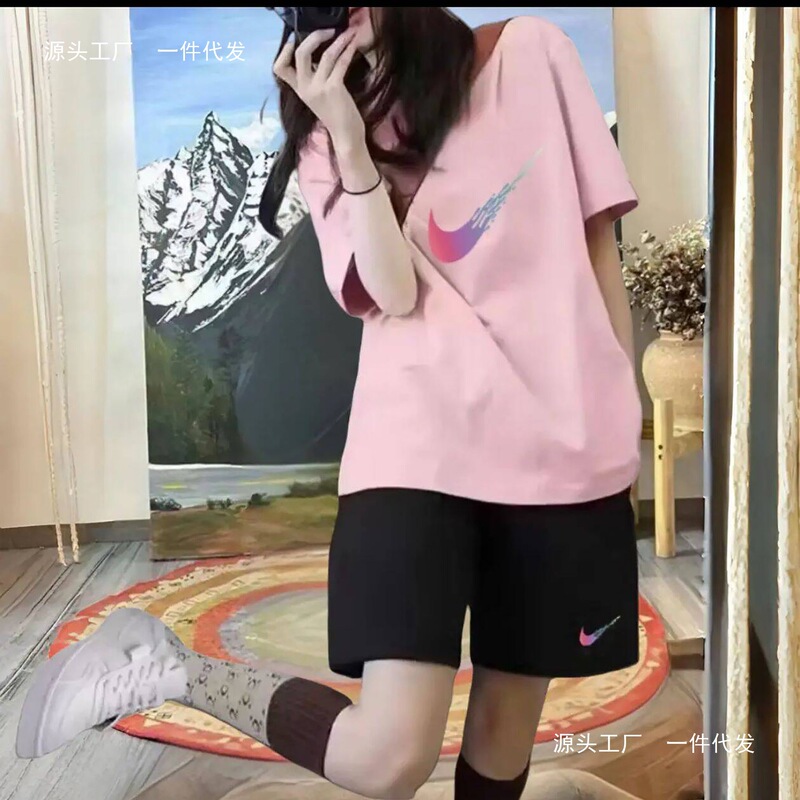 Trendy Brand Pure Cotton Sports Suit for Women, Summer Thin Breathable Fitness Wear, Casual Fashion Stylish Street-Style Outfit Set Trendy Brand Pure Cotton Sports Suit for Women, Summer Thin Breathable Fitness Wear, Casual Fashion Stylish Street-Style Outfit Set