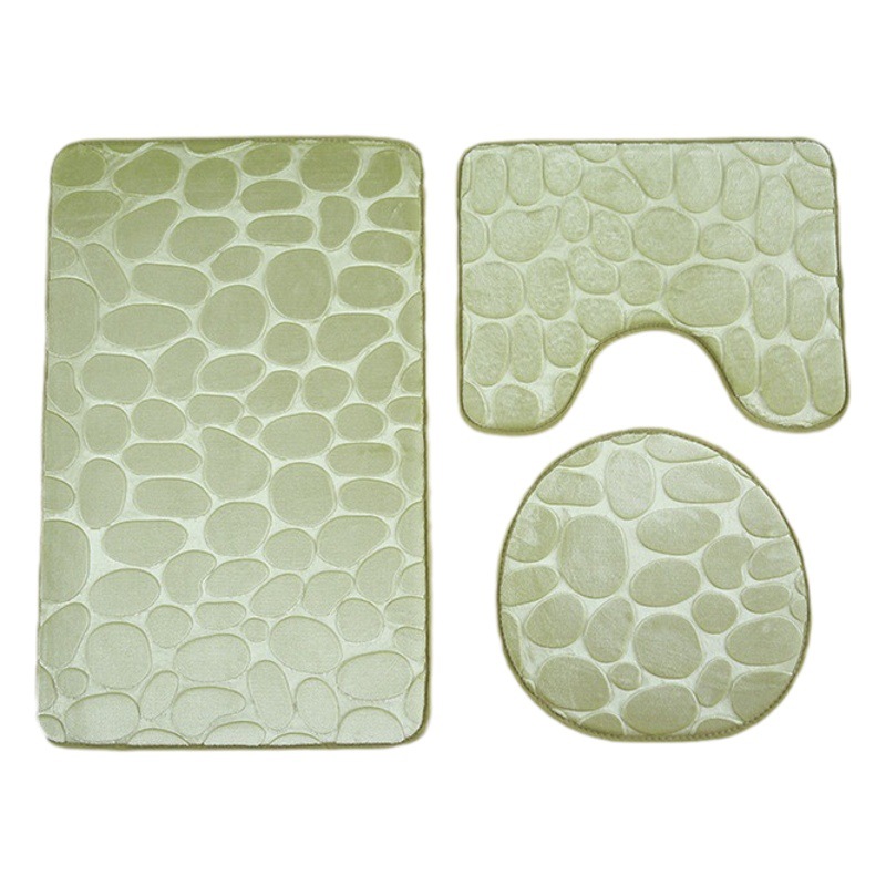 Transfronterizo Amazon 3D Pebble inodoro de tres piezas baño absorbente alfombra de piso baño antideslizante alfombra de piso esponja