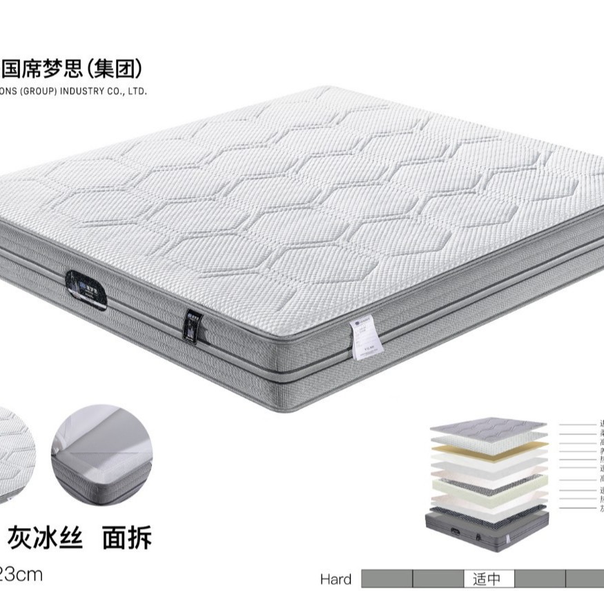 Jute Brown Mattress Bonnell Spring Mattress with Added Brown Fiber Mattress for Elderly and Children, Slightly Firm, Simmons Coconut Antibacterial Anti-Mite Spine Protection