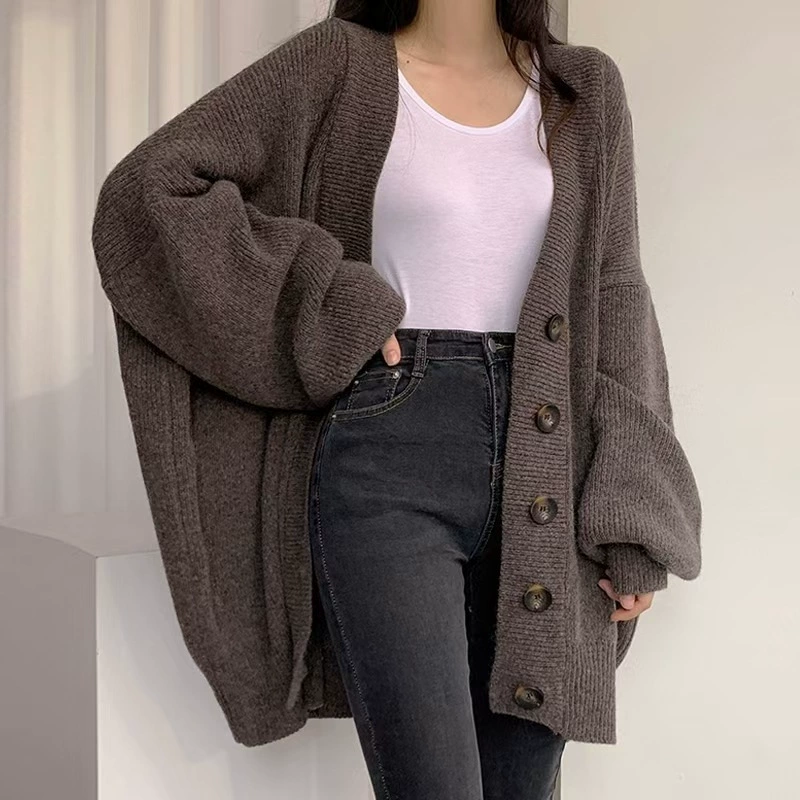 Красивая полоса демисезонного свитера, куртка, кардиган, oversize, корейский стиль
