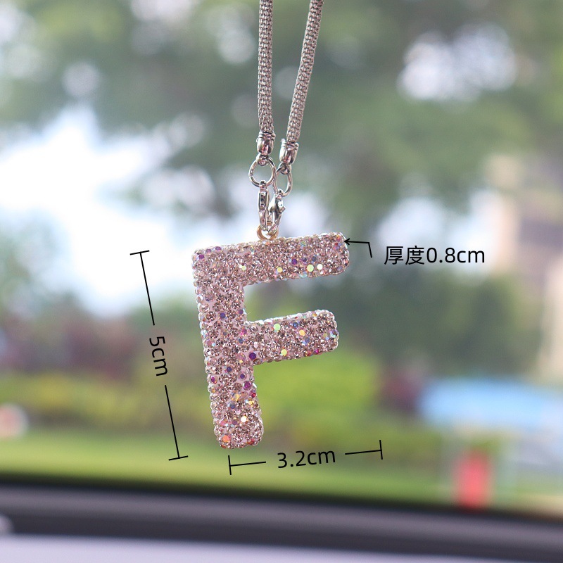 Cross-Border Amazon Clay Full Diamond Love Bear Car Pendant Car Interior Pendant High-End Letter Car Pendant for Women