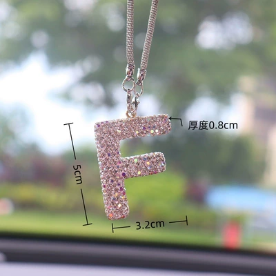 High-End Letter Car Pendant for — Car hanging - f-letter-car-pendant-ab-color-transparent-diamond