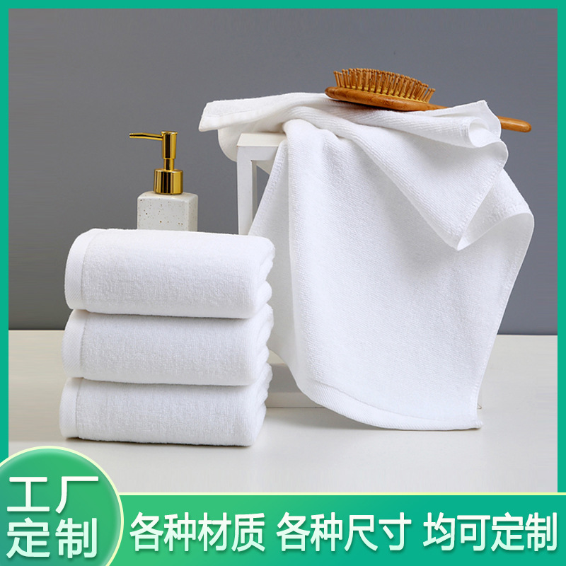 Wholesale 32 strands of pure cotton hotel white towel thickened absorbent sweat steam sauna towel beauty gift towel custom