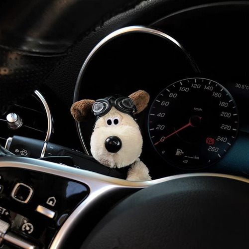 Pilot Chief Dog Car Handle Decoration Cute Car Turn Signal Wiper Ornament Doll Desk Accessory