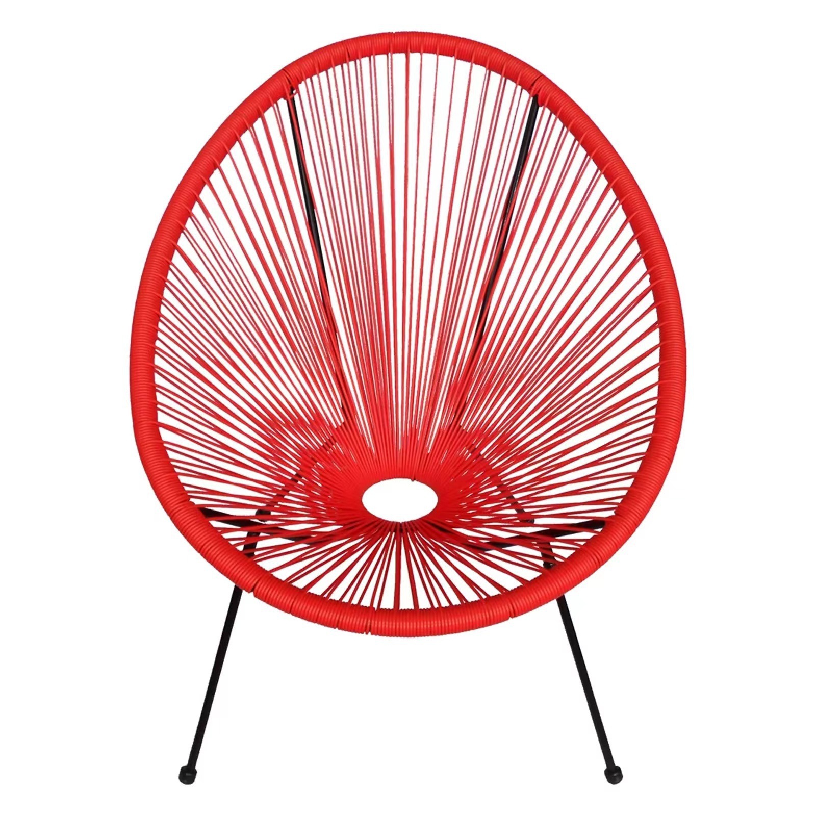 Silla de relajación de balcón para una sola persona silla de respaldo de caña al aire libre silla de playa huevo estilo silla mecedora solar image 8
