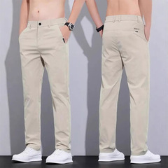 Bassman パンツメンズ 2025 新しいカジュアルパンツ薄型通気性ストレッチストレートパンツトレンディな多用途パンツ