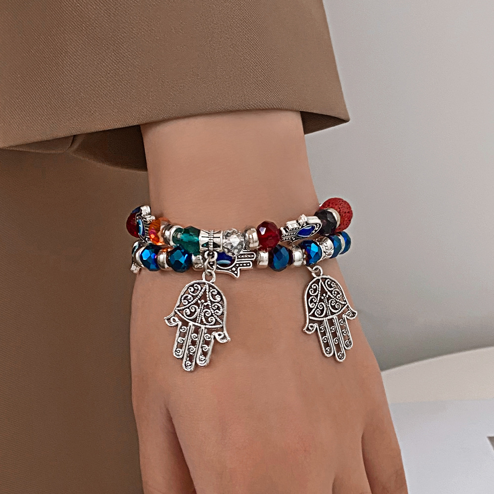 Großhandel Schmuck Einfacher Stil Drucken Teufels Auge Kunststoff Harz Überzug Armbänder display picture 1