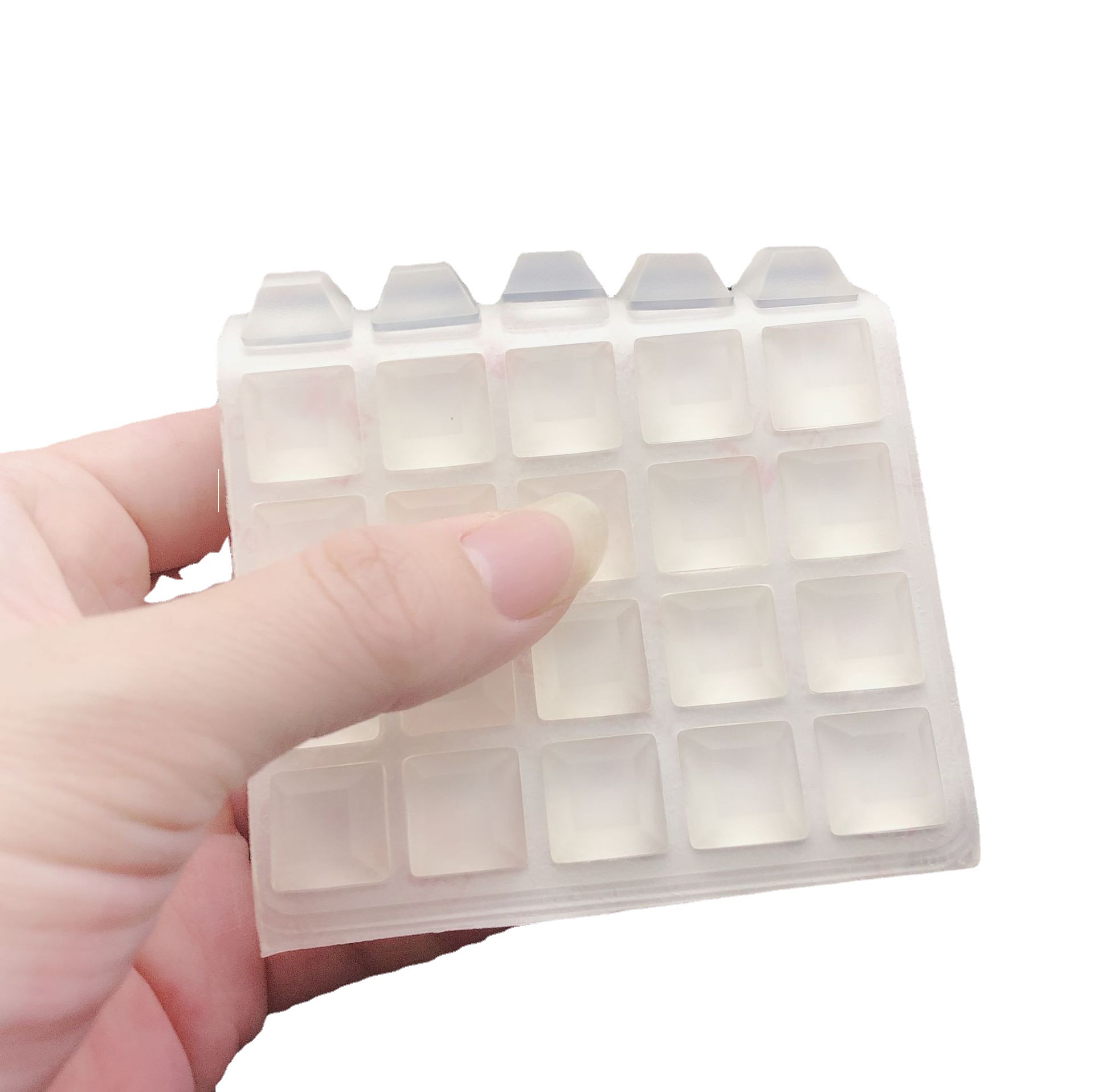 Almohadilla de pie trapezoidal cojín de partículas de goma anticolisión engrosada antideslizante anticolisión transparente anticolisión partícula XT13036 almohadilla de pie de silicona