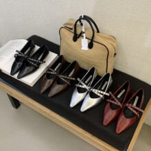 922-17~坡跟法式尖头银色玛丽珍单鞋女鞋子2025年秋季新款