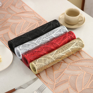 Rectangular Table Runner Placemat Simple High-end Sense Waterproof Fine-grain PVC Placemat Simple Oil-proof Heat-insulating Placemat Batch