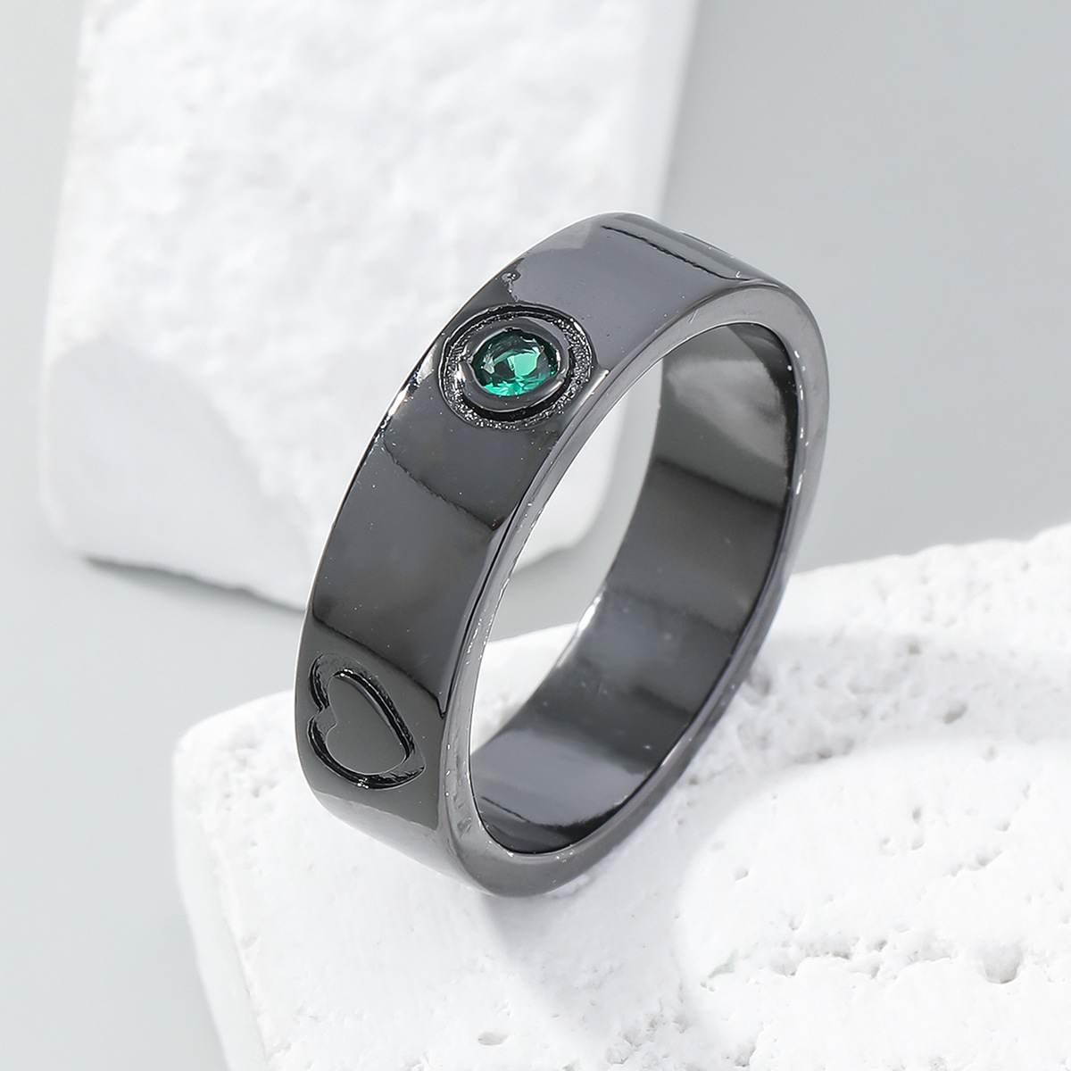 Diamantbesetzter Herzring Für Damen Personalisierter Modeschmuck_voghion.com