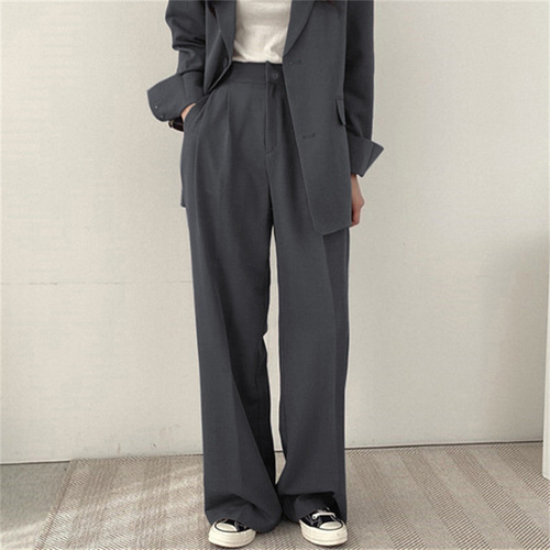 Amazon Women's Casual Long Pants 2025 New Straight Leg Droopy Wide Leg Pants in Multiple Colors Streetwear Suit Pants for Women