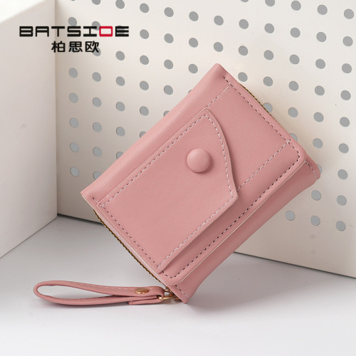 Women's Wallet New 2025 Short Women's Zipper Wallet Tri-fold Pocket Wallet Cute Student Money Clip Wholesale