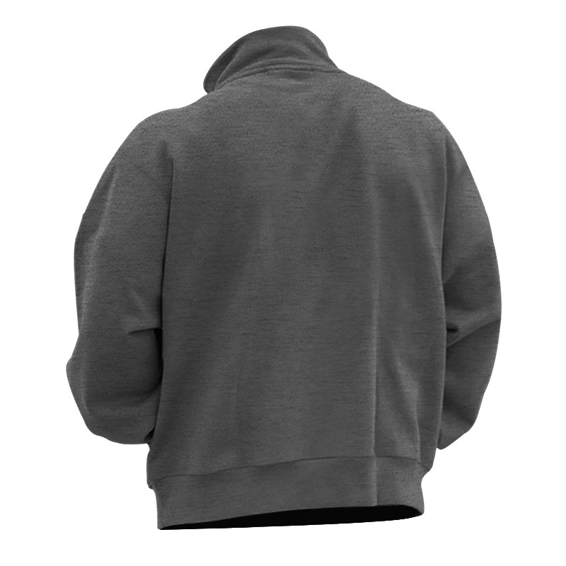 Men's Sweatshirt With Stand Collar And Half Zipper For Winter_voghion.com