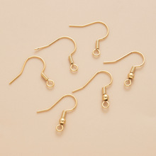 铜镀金耳钩金色本色diy材料手工制作耳饰带珠耳钩勾耳环饰品配件