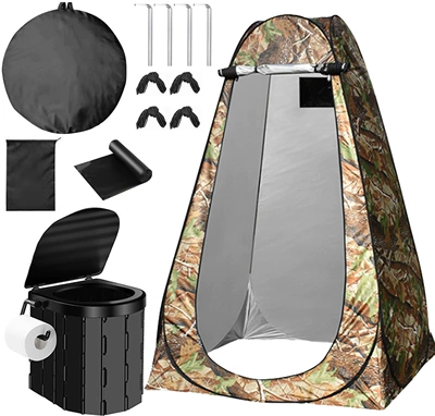 Avtomobil dam çadırları | portable changing and bathing tent - leaf-camouflage-2-windows-toilet-single-person-1212-19m