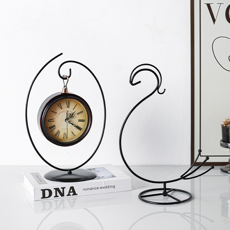 ins简约铁艺挂钩底座支架 金属工艺品桌面物件烛台摆件支架底座架