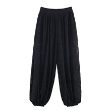 跨境欧美女装速卖通INS爆款时尚休闲百搭蕾丝气球版型裤子