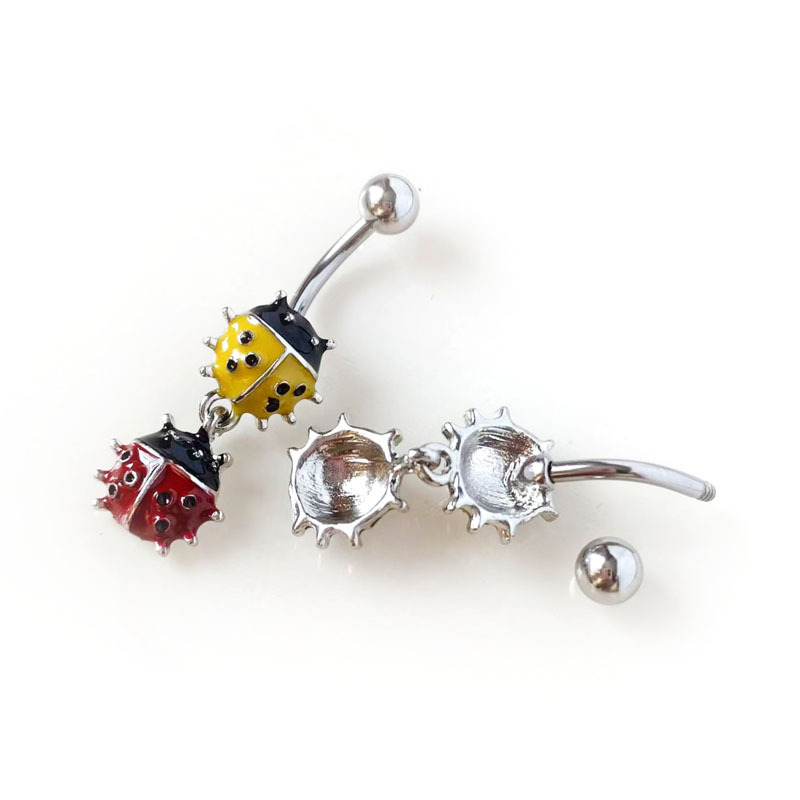 2026 New Cross-Border Stainless Steel Belly Button Rings, Navel Studs, Beetle, Ladybug, Shell, Starfish, Conch Piercing Jewelry