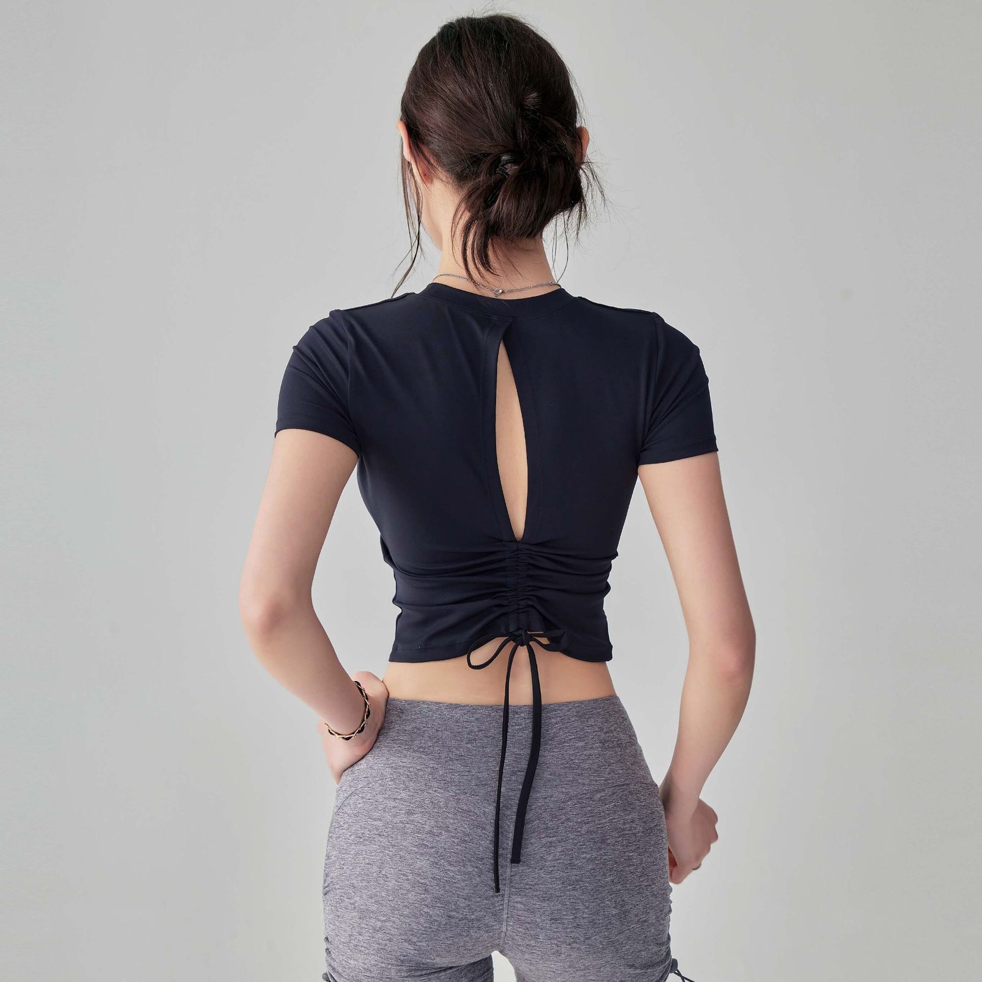 Song Station Yoga Clothing Top Women's Chest Pad Pilates Training Short Sleeve 2025 New Running Fitness Sports T-Shirt