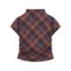 Vintage Plaid Crewneck Short-sleeved Shoulder T-shirt Women's Summer 2025 New Sweet Spice Girl Pleated Tight Pure Desire Top