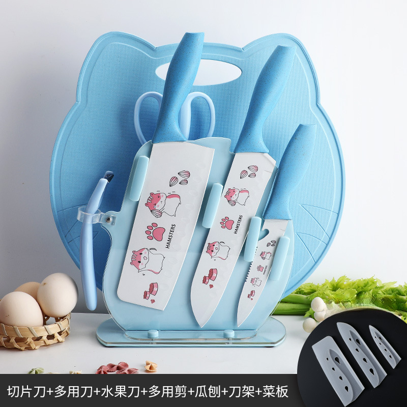 Kit de cuchillos de cocina para bebés 2 - en - 1 Kit de cuchillos de cocina de acero inoxidable