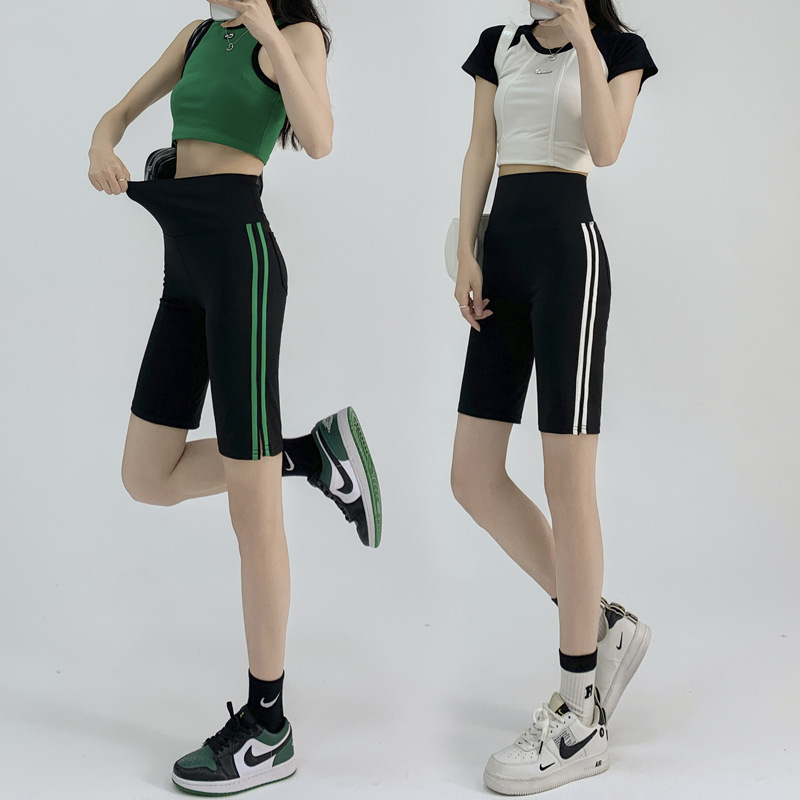 Shorts de Yoga Deportivos para Mujer Nylon y Spandex Cintura Alta Control de Abdomen Levanta Glúteos Alta Elasticidad para Yoga y Deporte