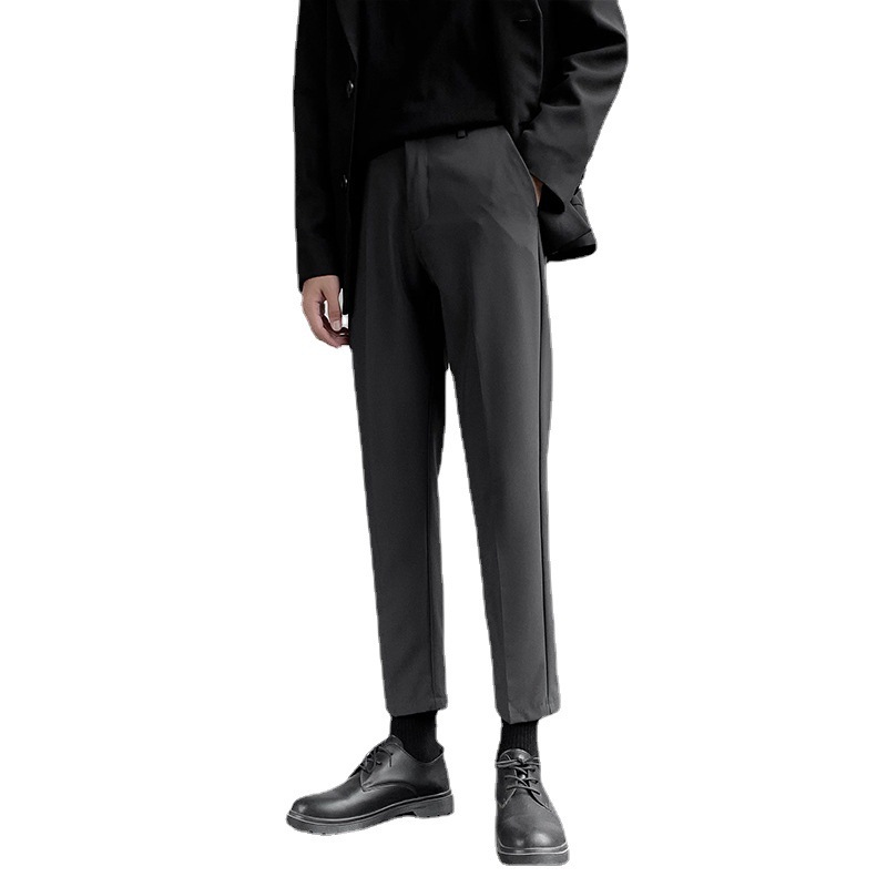 Primavera y otoño nuevos pantalones de traje de los hombres de estilo coreano de moda slim fit flaco casual pantalones largos de los hombres pantalones de traje sueltos rectos