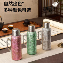 纯钛保温壶纯钛手柄机械温度计内盖纯钛办公泡茶水壶家用保温水瓶