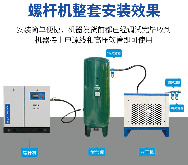 Permanent magnet variable frequency air compressor 5, 10, 13, 15, 20 cubic meters industrial-grade screw air compressor