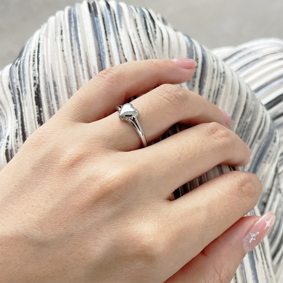 Sweet Heart Shape Copper Open Ring