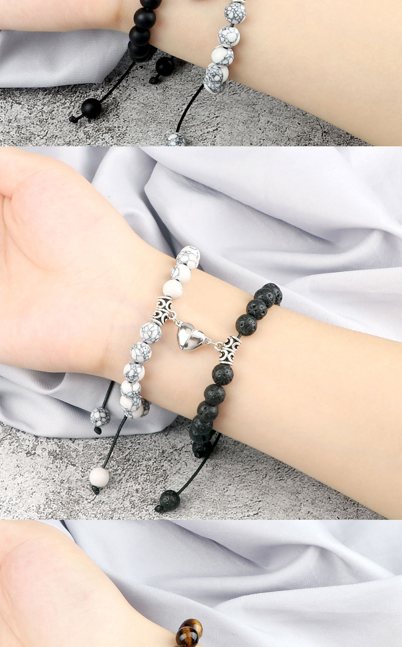 Heart Shaped Magnetic Braided Couple Bracelets For Relationships_voghion.com