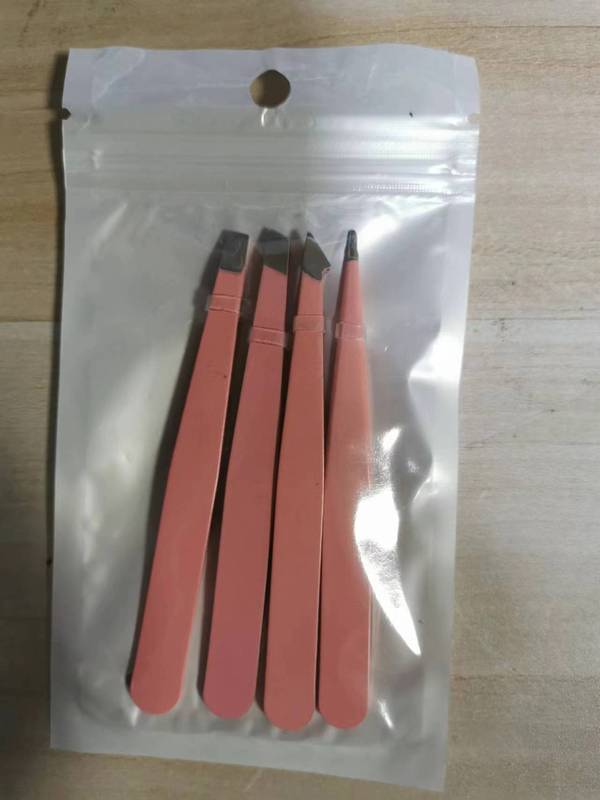 工厂批发不锈钢96眉夹镊子拔眉毛拔胡子修眉平口斜口双眼皮贴套装|undefined