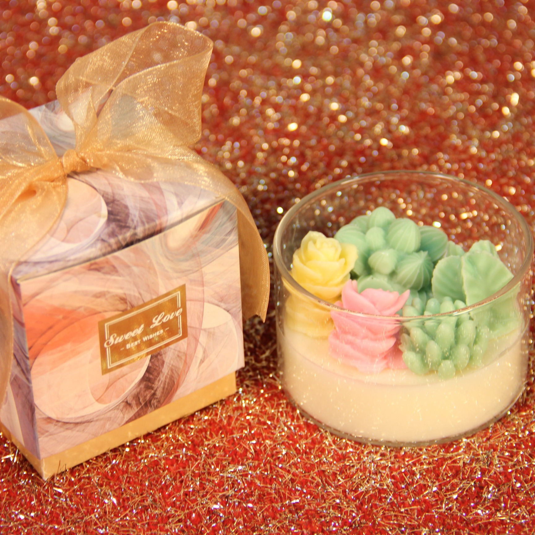 Transfronteriza ins suculenta planta en maceta cactus aromaterapia vela cera de soja decoración de vidrio para novias y amigos