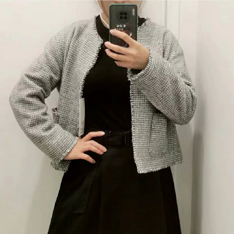Japanese Style 2026 Women's Fashion Casual Tweed Short Cardigan Fringed Jacket Round Neck Coat 462182 Japanese Style 2026 Women's Fashion Casual Tweed Short Cardigan Fringed Jacket Round Neck Coat 462182