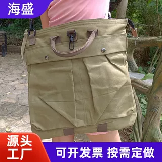 工厂大容量单肩背包 高级感跨境复古牛津布手提包战术包定制logo