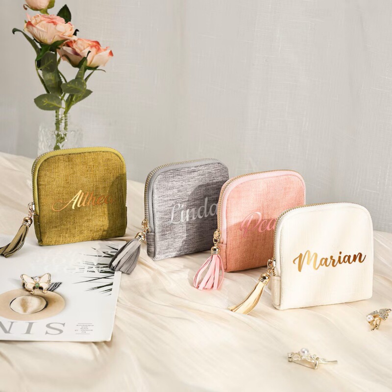 Personalized Custom Lettering Gold Stamping Korean Style Card Holder Fashion Coin Purse Multifunctional Short Wallet Gift