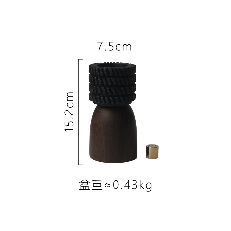 AK330+306 black incense holder with socket