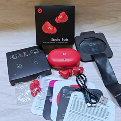 越境で人気のstudioBuds高機能版ポップアップウィンドウ付きワイヤレスBluetoothイヤホン、Apple、Huawei、Android対応、在庫あり