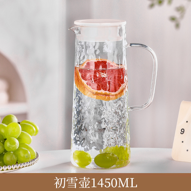 Juego de jarra y vasos de vidrio resistente al calor estilo INS, apto para agua fría y té, set doméstico de alta temperatura