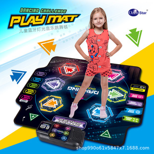 Cross-Border Children's Electric Bluetooth Light Music Dance Mat Toy Sports Fitness Sensory Training Jumping Mat Toy