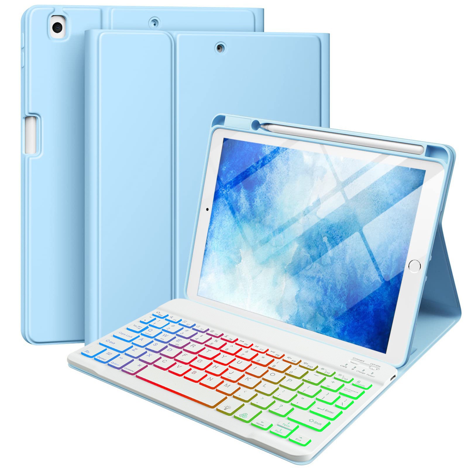 Funda con Teclado Bluetooth para iPad 10.9 Pulgadas Retroiluminado Magnético Desmontable con Ranura para Lápiz image 22