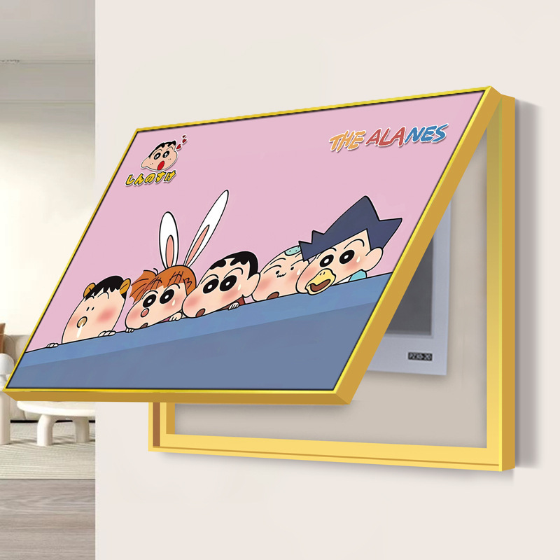 漫画フリップ電気メーターボックス装飾絵画クレヨンしんちゃんリビングルームダイニングルームテーブル吊り絵画寝室弱電流ボックスカバー|undefined