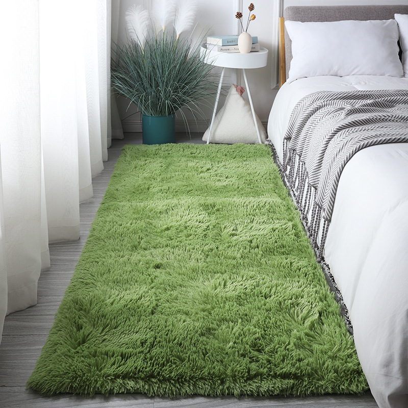 Fábrica transfronteriza al por mayor alfombra moderna simple alfombra de seda de color sólido sala de estar mesa de café sofá cojín dormitorio cama Manta
