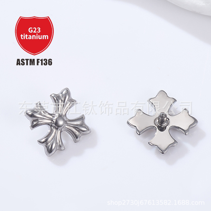 Pointed titanium steel lip stud product view